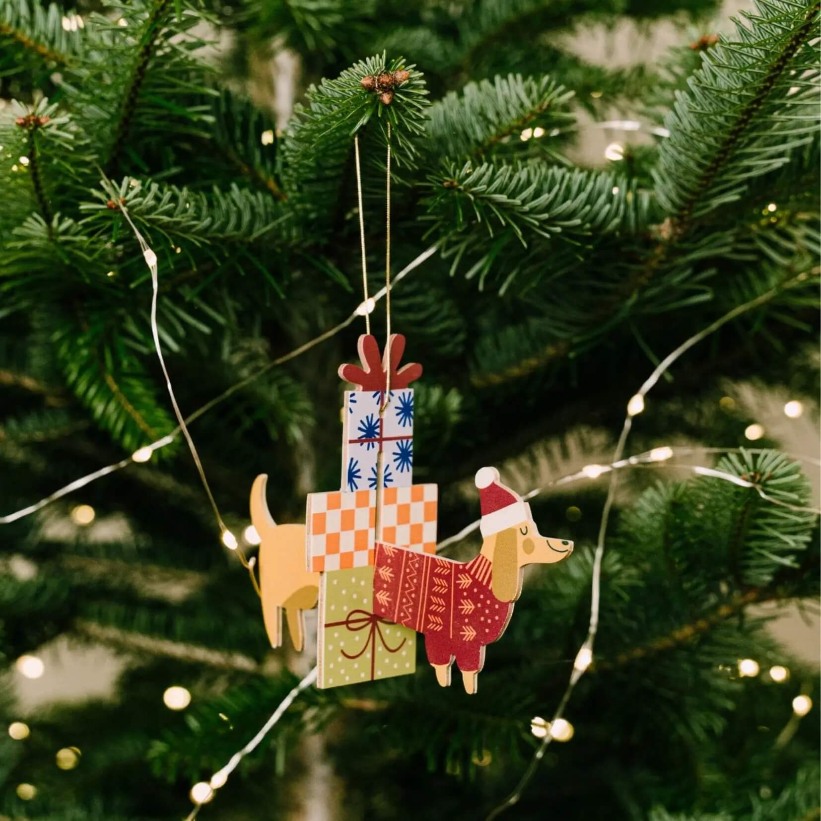 Milin – Weihnachtsanhänger aus Holz, handgefertigter Weihnachtsschmuck