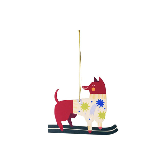 WEIHNACHTSSCHMUCK HOLZANHÄNGER DOG