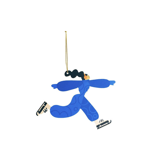 WEIHNACHTSSCHMUCK HOLZANHÄNGER SKATER