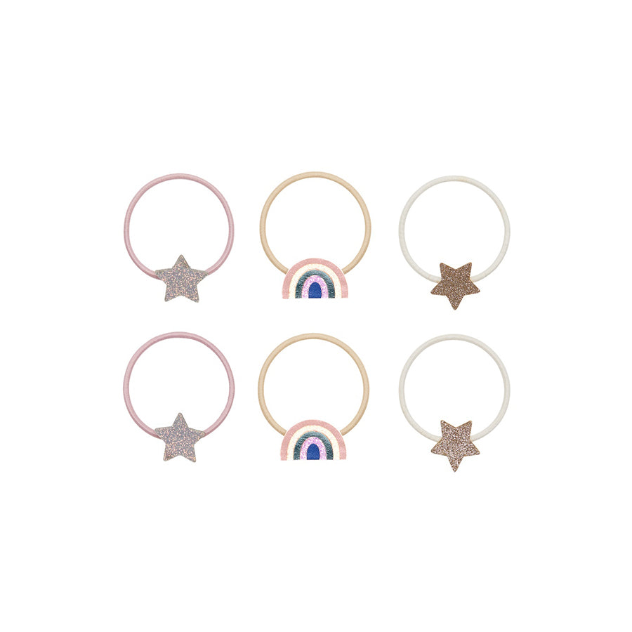 Mimi & Lula - Haargummis "Rainbow & Star", 6er Set