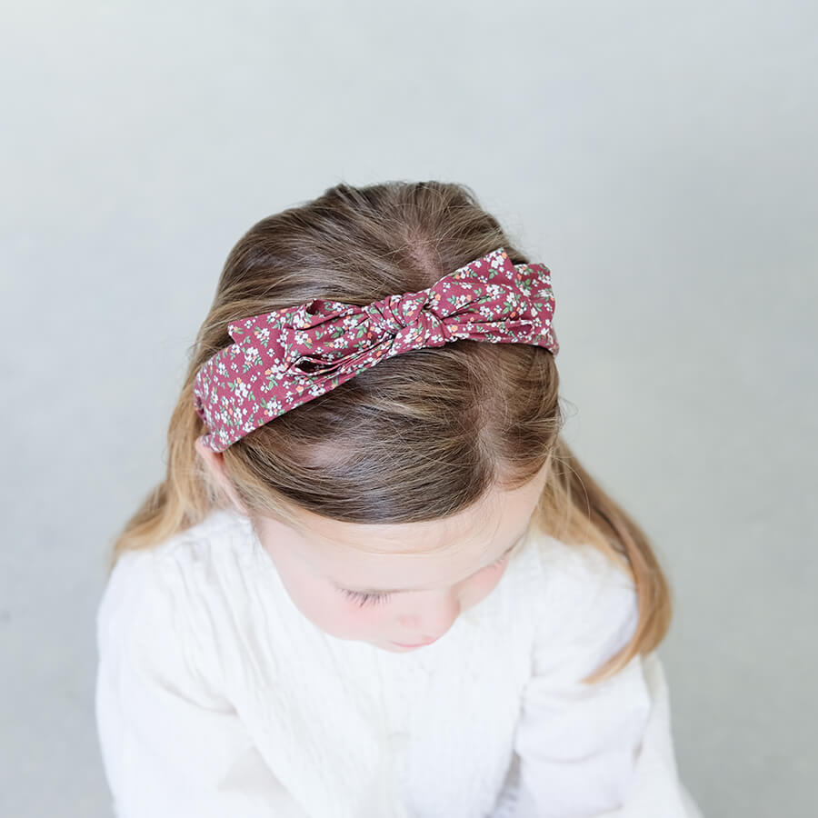 Mimi & Lula - Haarreif "Floral Edie Bow Alice - Burgundy"