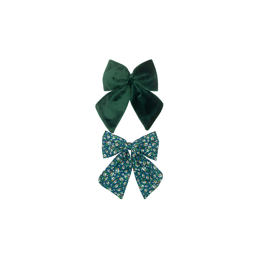 Mimi & Lula - Haarspangen "Agnes Oversize Bow - Teal", 2er Set