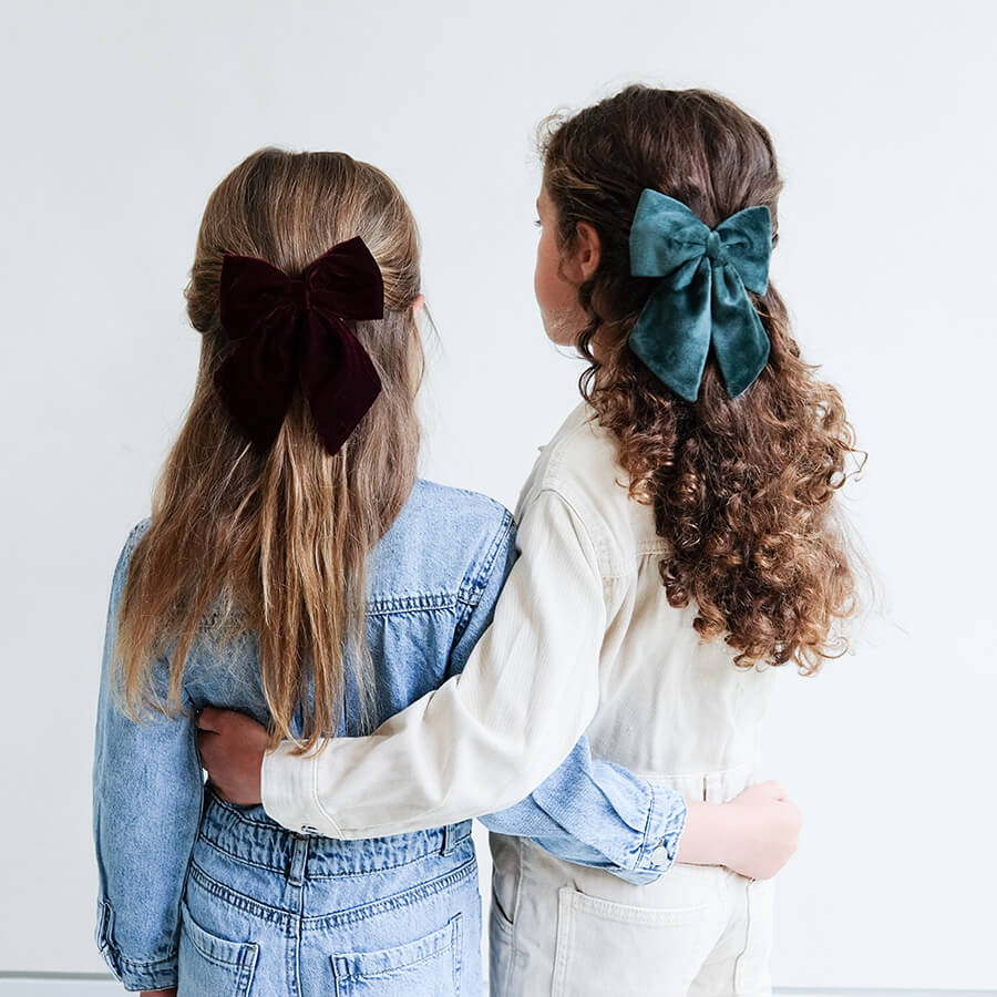 Mimi & Lula - Haarspangen "Agnes Oversize Bow - Teal", 2er Set