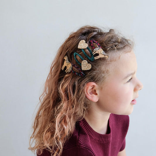 Mimi & Lula - Haarspangen "Lucky Horse", 4er Set