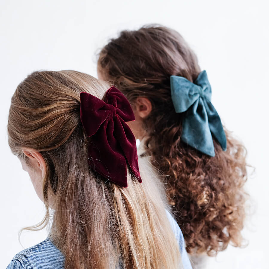 Mimi & Lula - Haarspangen "Agnes Oversize Bow - Burgundy", 2er Set