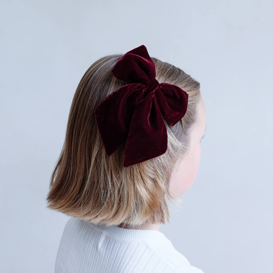 Mimi & Lula - Haarspangen "Agnes Oversize Bow - Burgundy", 2er Set