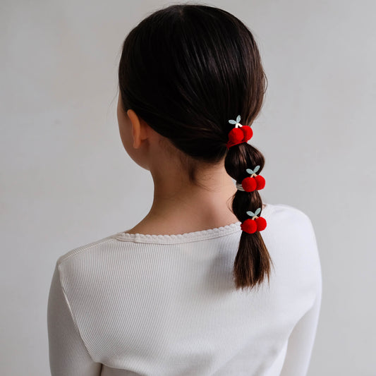 Mimi & Lula - Haargummis "Pom Pom Cherries", 4er Set