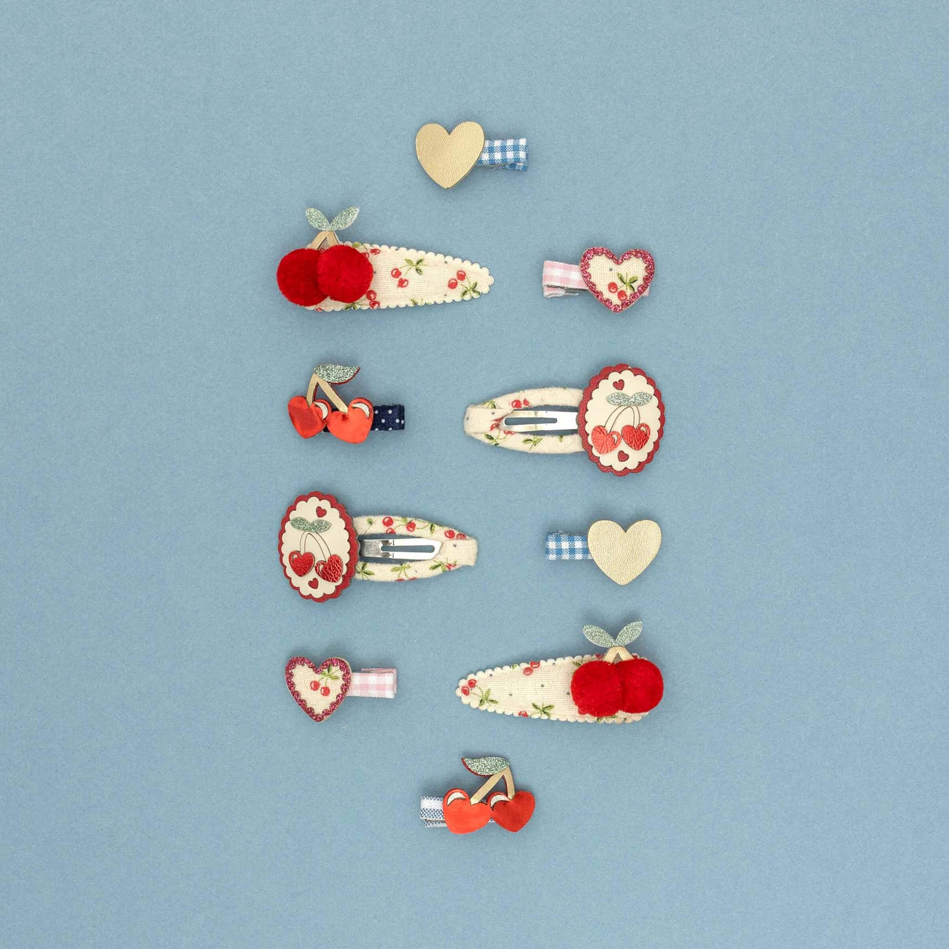 Mimi & Lula - Haarspangen "Red Cherries", 8er Set