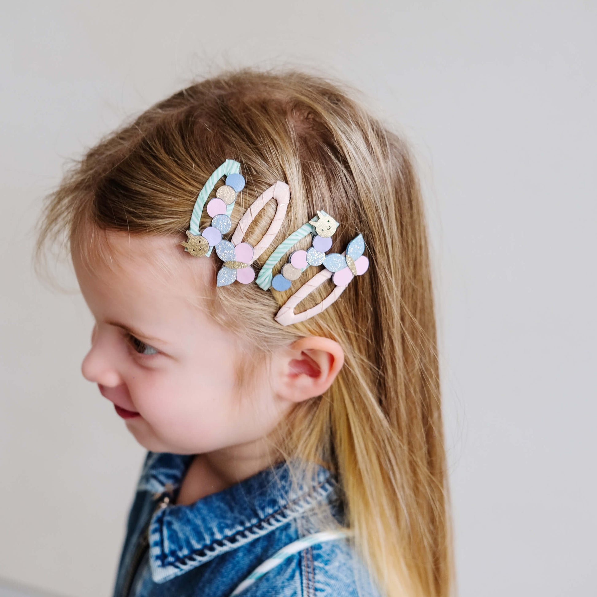 Mimi & Lula - Haarspangen "Hungry Caterpillar", 4er Set