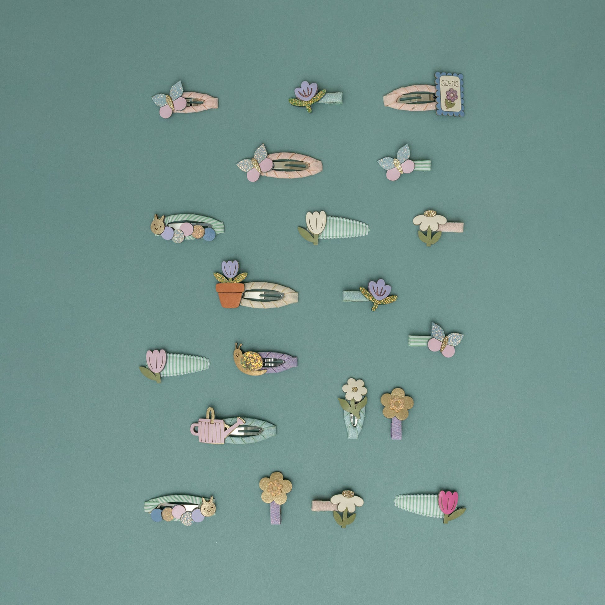 Mimi & Lula - Haarspangen "Hungry Caterpillar", 4er Set