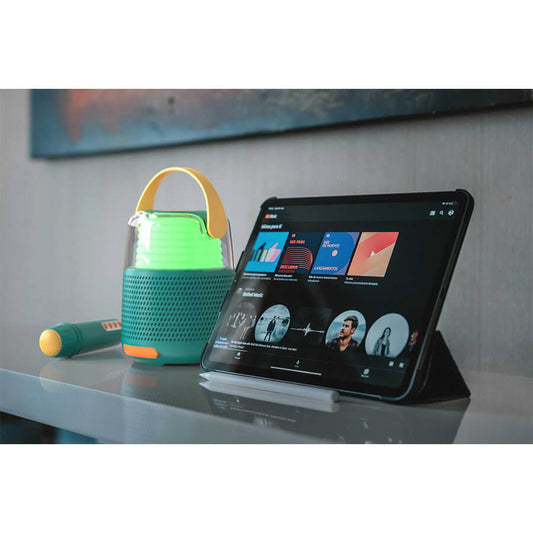 MOB – Karaoke Lautsprecher KS-80 Blue mit Mikrofon, Bluetooth & Licht