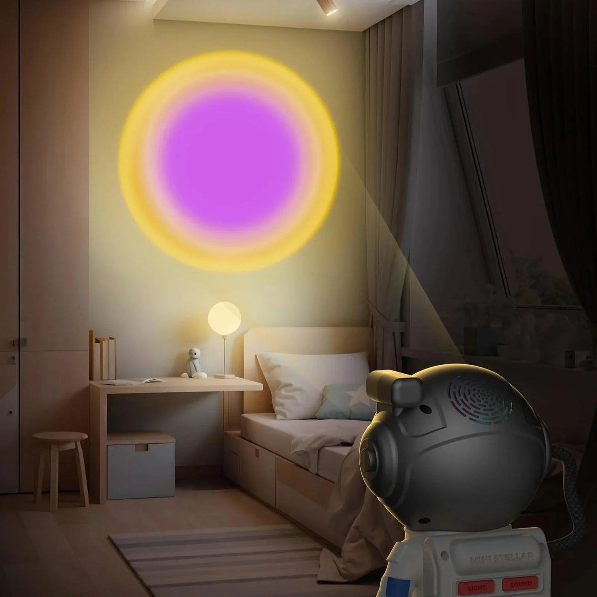 Mob Compact Light MOB – Mini Stellar Light Projektor mit 7 Projektionen & 5 ASMR-Klängen ...
