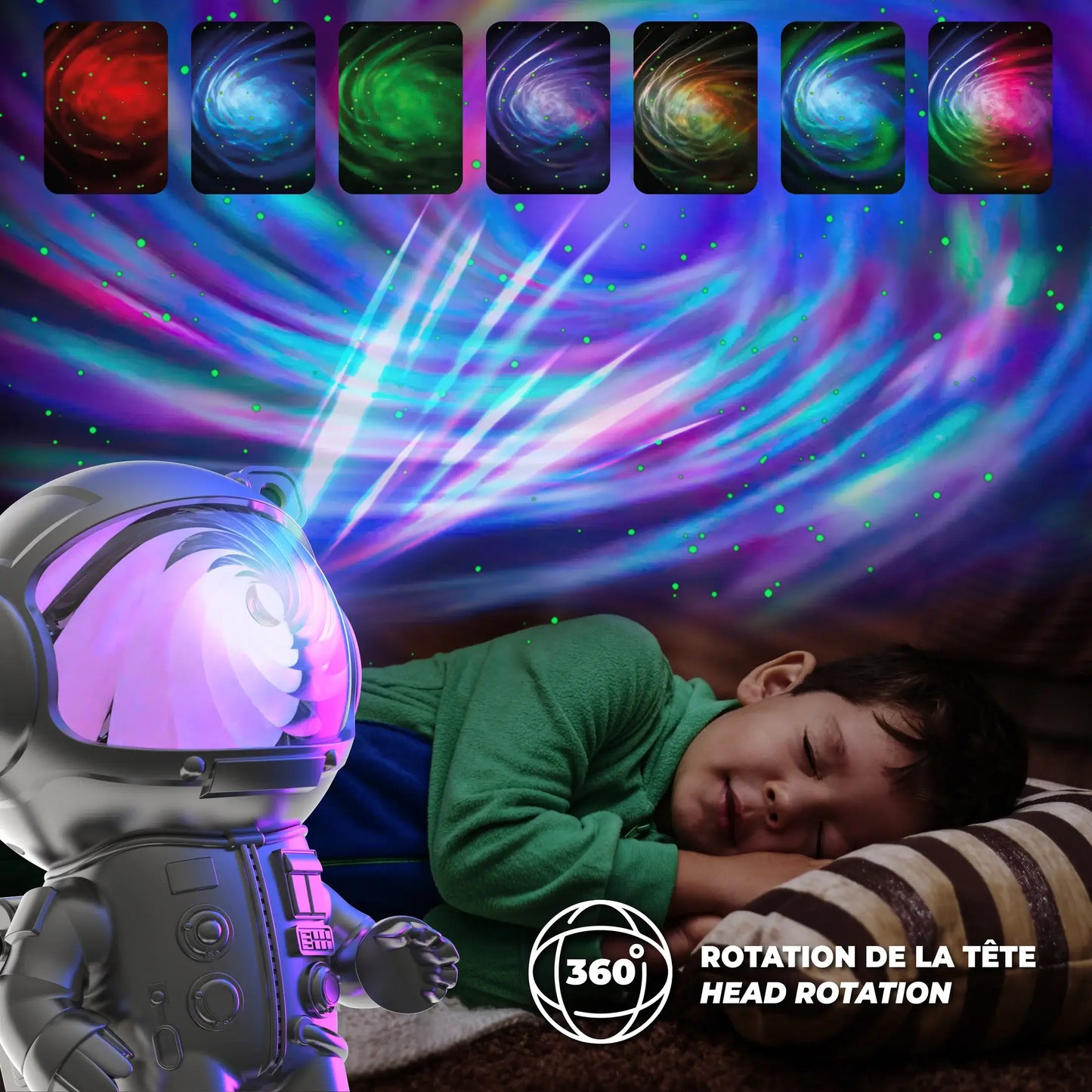 MOB – Stellar Light Milky Way Silver Projektor, Astronaut Nachtlampe