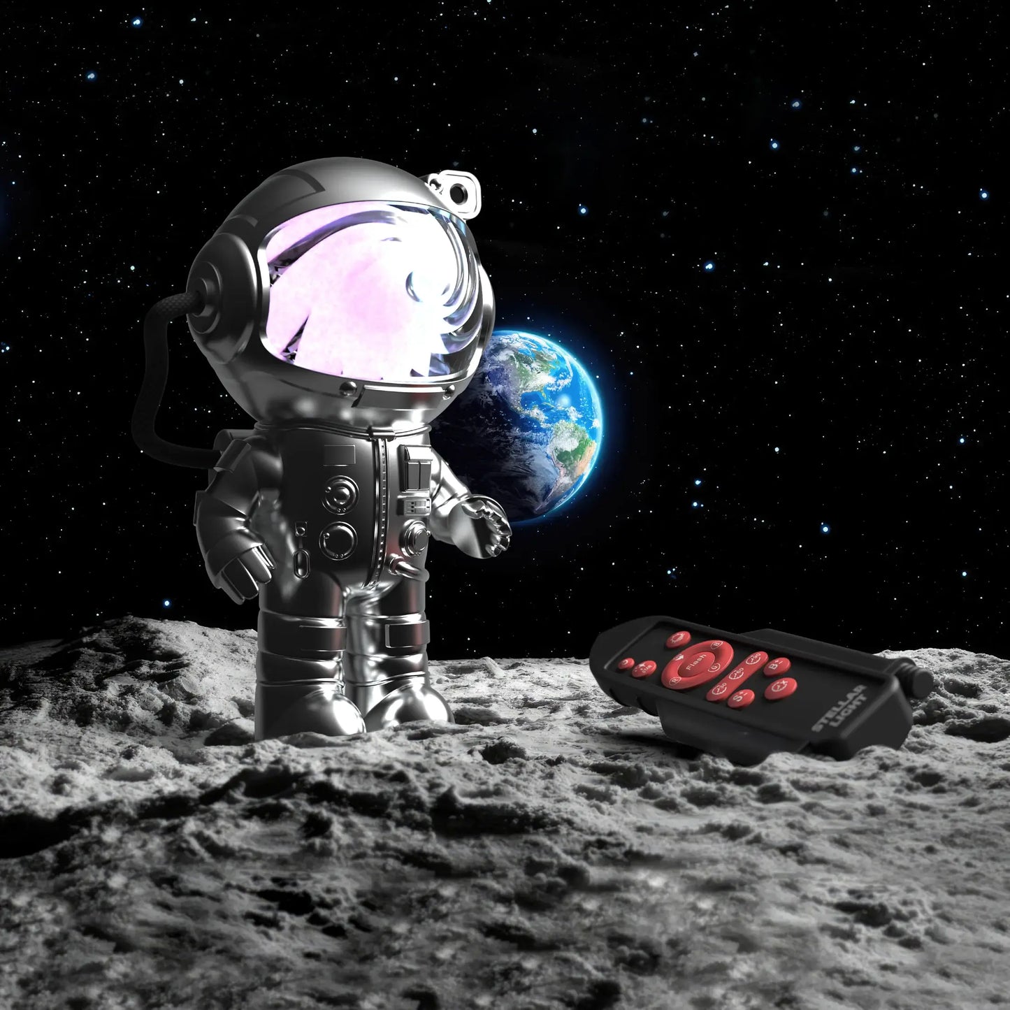 MOB – Stellar Light Milky Way Silver Projektor, Astronaut Nachtlampe