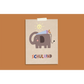 Modern Kids Art – Postkarte zur Einschulung "Schulkind Elefant"