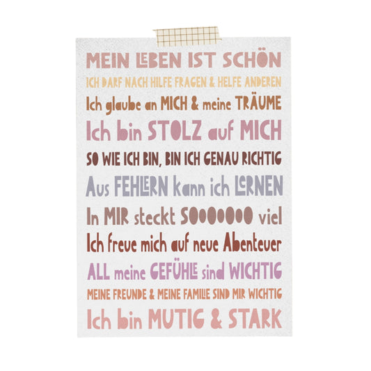 Modern Kids Art – Affirmationskarte "Sweet Words"