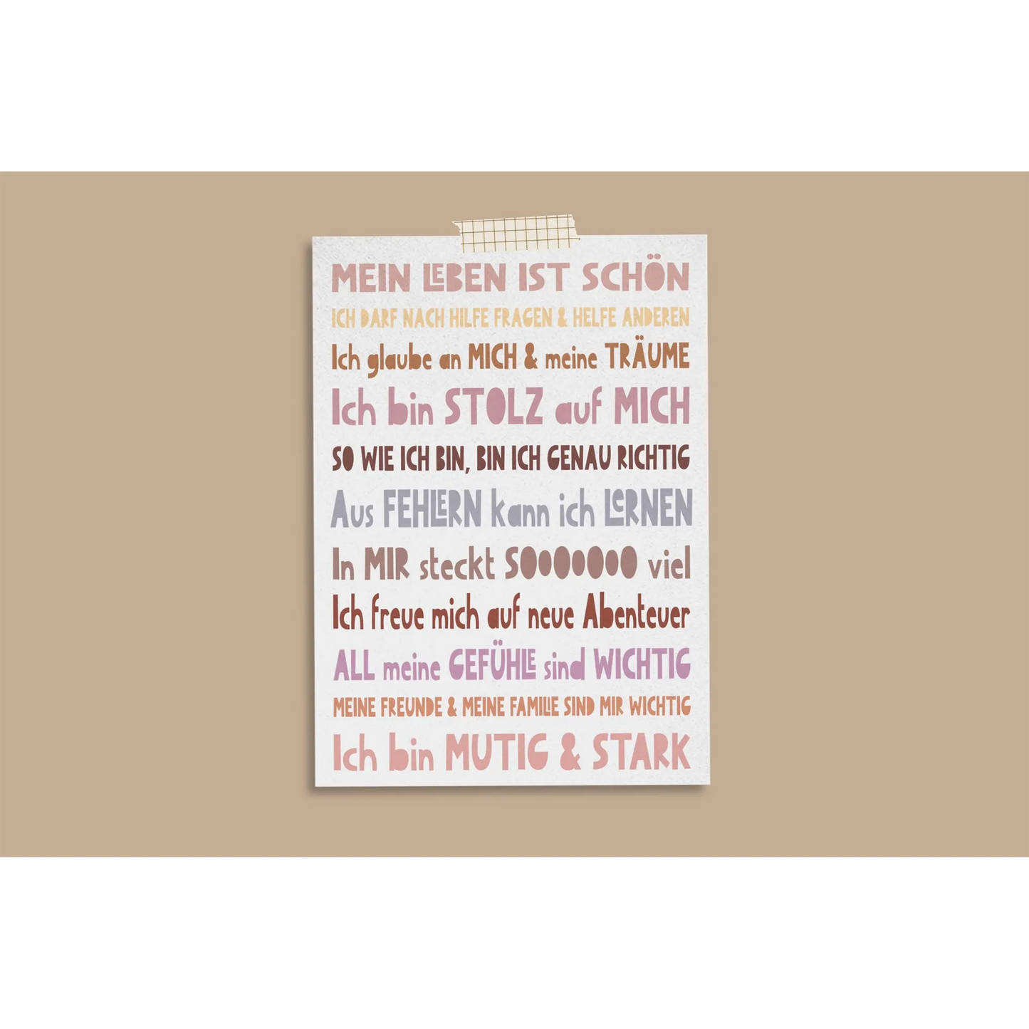 Modern Kids Art – Affirmationskarte "Sweet Words"