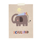 Modern Kids Art – Postkarte zur Einschulung "Schulkind Elefant"