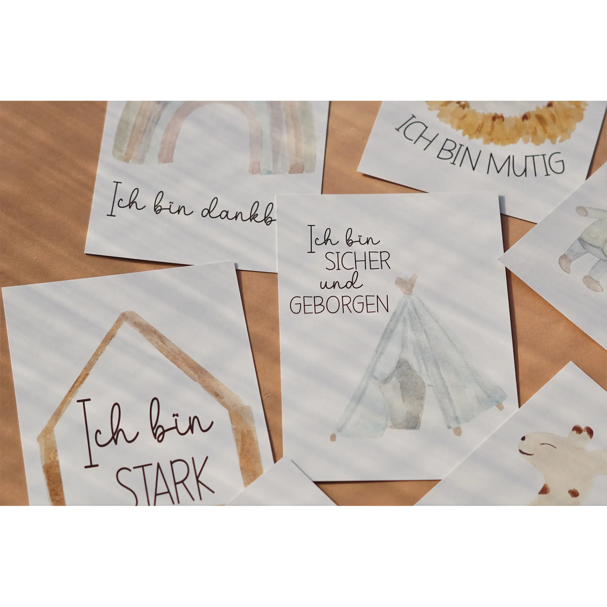 Modern Kids Art – Affirmationskarten Set „Aquarell“ für Kinder