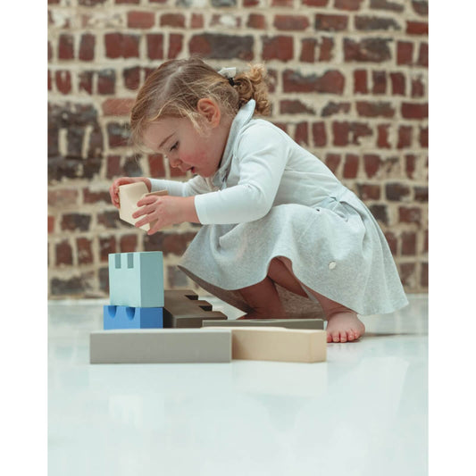 Moes - Spielsteine Puzzle Blocks "Sky" Blau 11-tlg.