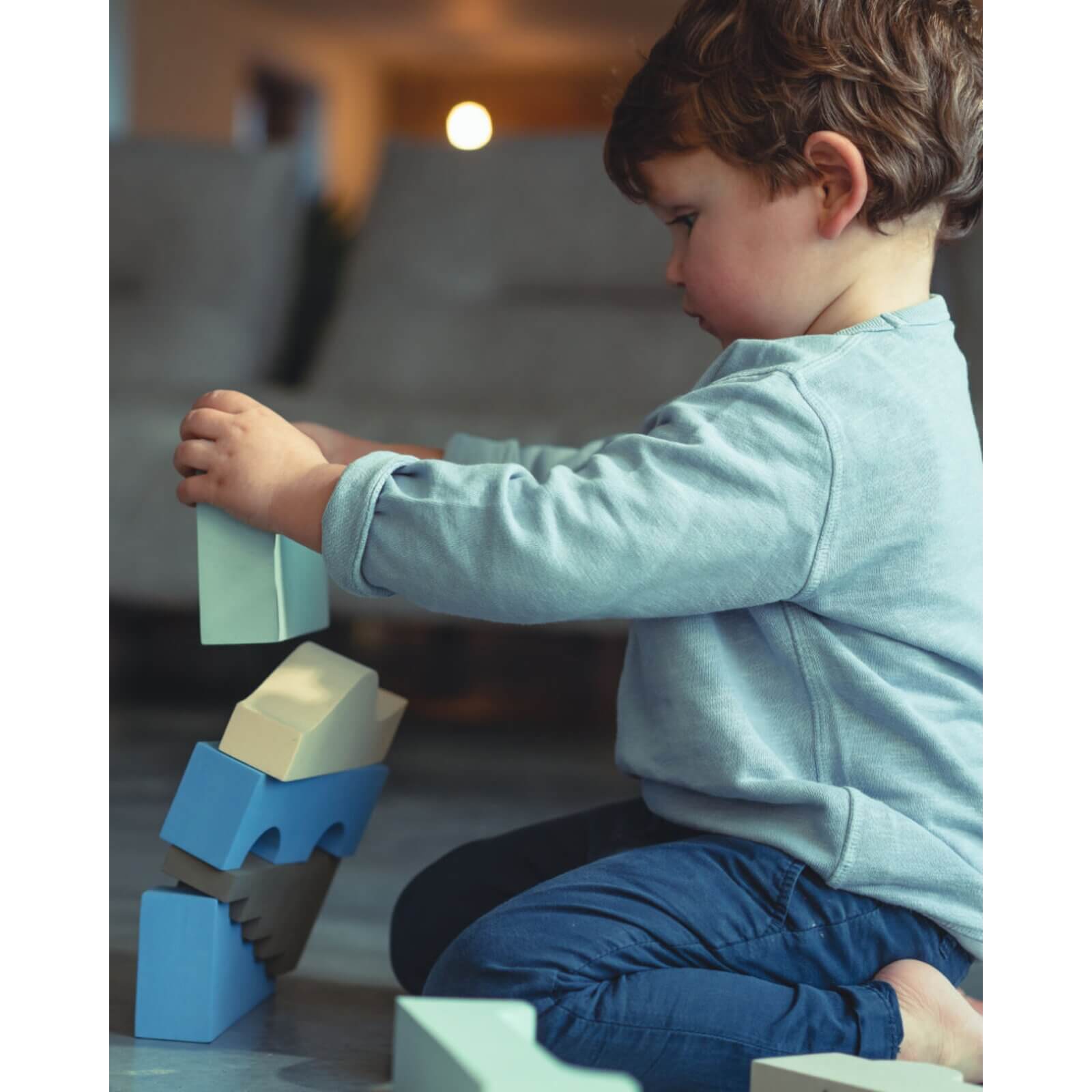 Moes - Spielsteine Puzzle Blocks "Sky" Blau 11-tlg.