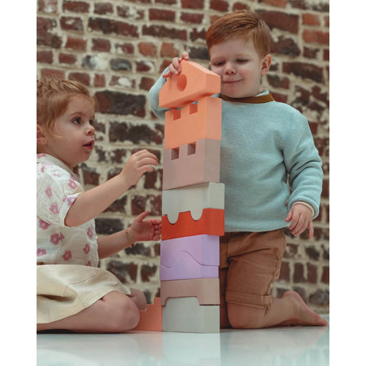 Moes - Spielsteine Puzzle Blocks "Earth" Peach 11-tlg.