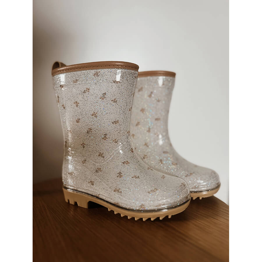 Mrs Ertha - Gummistiefel mit Glitzer "Wellies - Flower Buds"