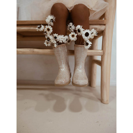 Mrs Ertha - Gummistiefel mit Glitzer "Wellies - Bouquet Silhouette"