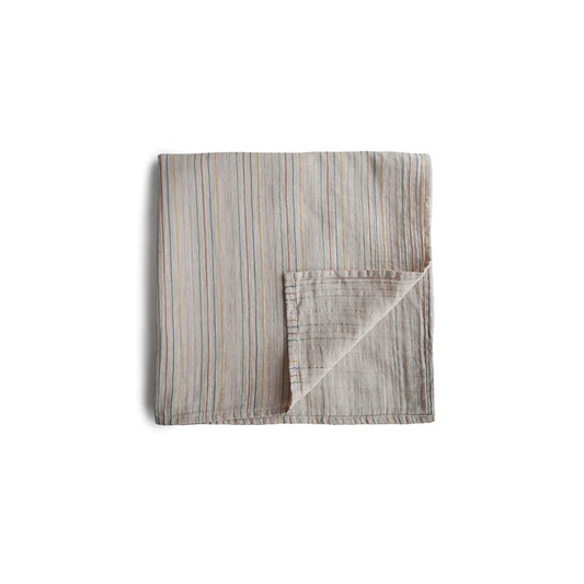 Mushie - Mulltuch "Swaddle Muslin Retro Stripe"