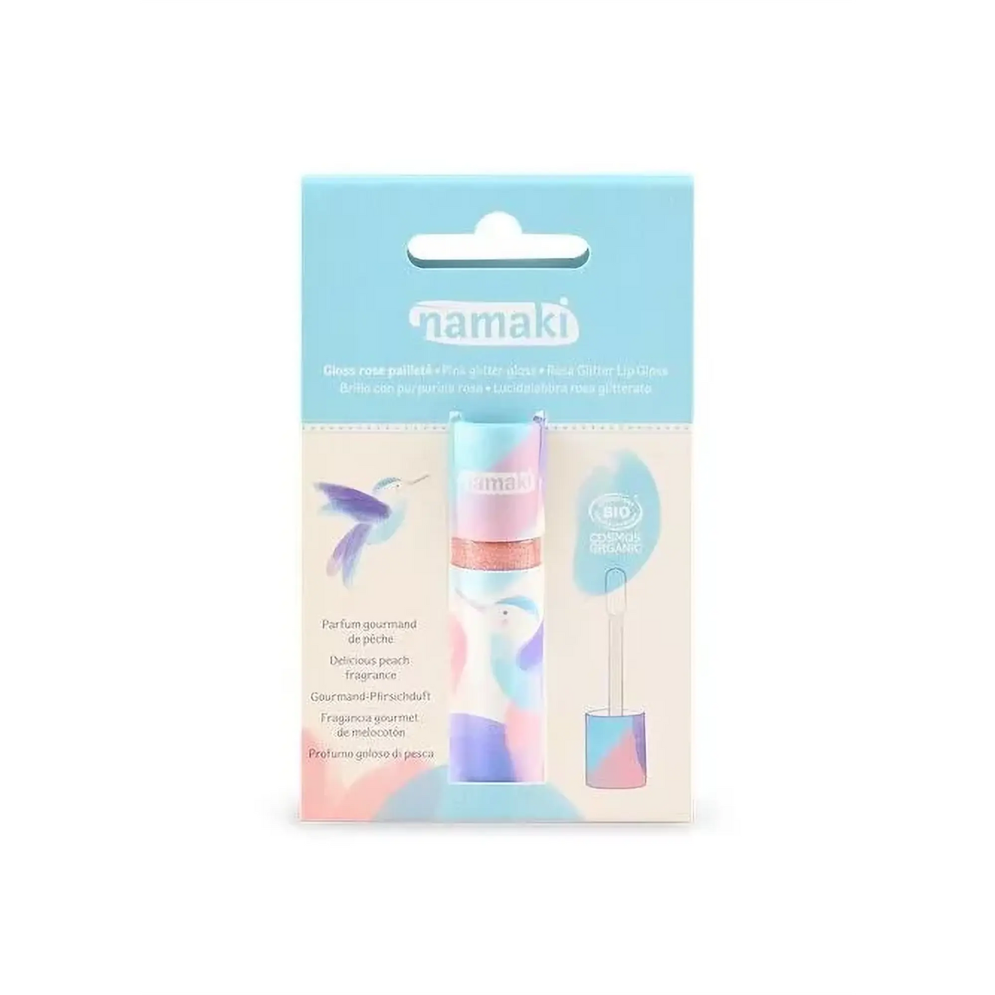 Namaki – Bio Kinder Lipgloss „Glitter Pink“ pflegend & vegan