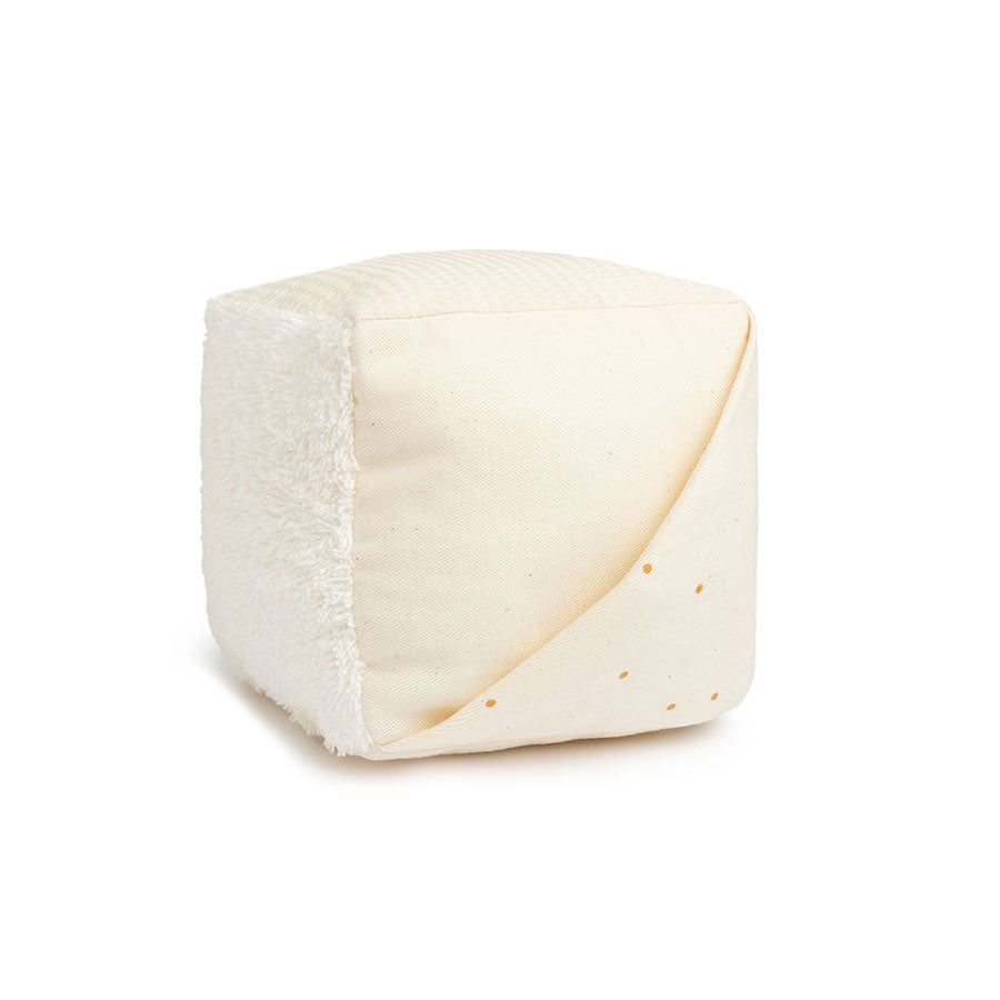 Nobodinoz – Aktivitätswürfel „Baby Sensory Cube“ aus Bio-Baumwolle