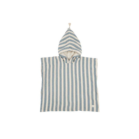 Nobodinoz – Badeponcho "Portofino Blue Stripes" aus 100% Bio-Baumwolle