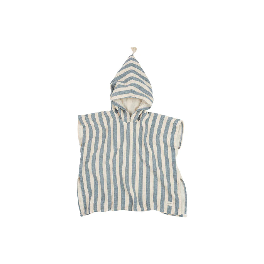 Nobodinoz – Badeponcho "Portofino Blue Stripes" aus 100% Bio-Baumwolle