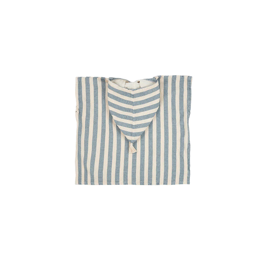 Nobodinoz – Badeponcho "Portofino Blue Stripes" aus 100% Bio-Baumwolle