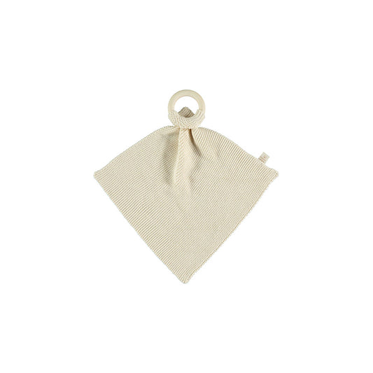 Nobodinoz – Beißring mit Schmusetuch Natural aus Holz & Bio-Baumwolle