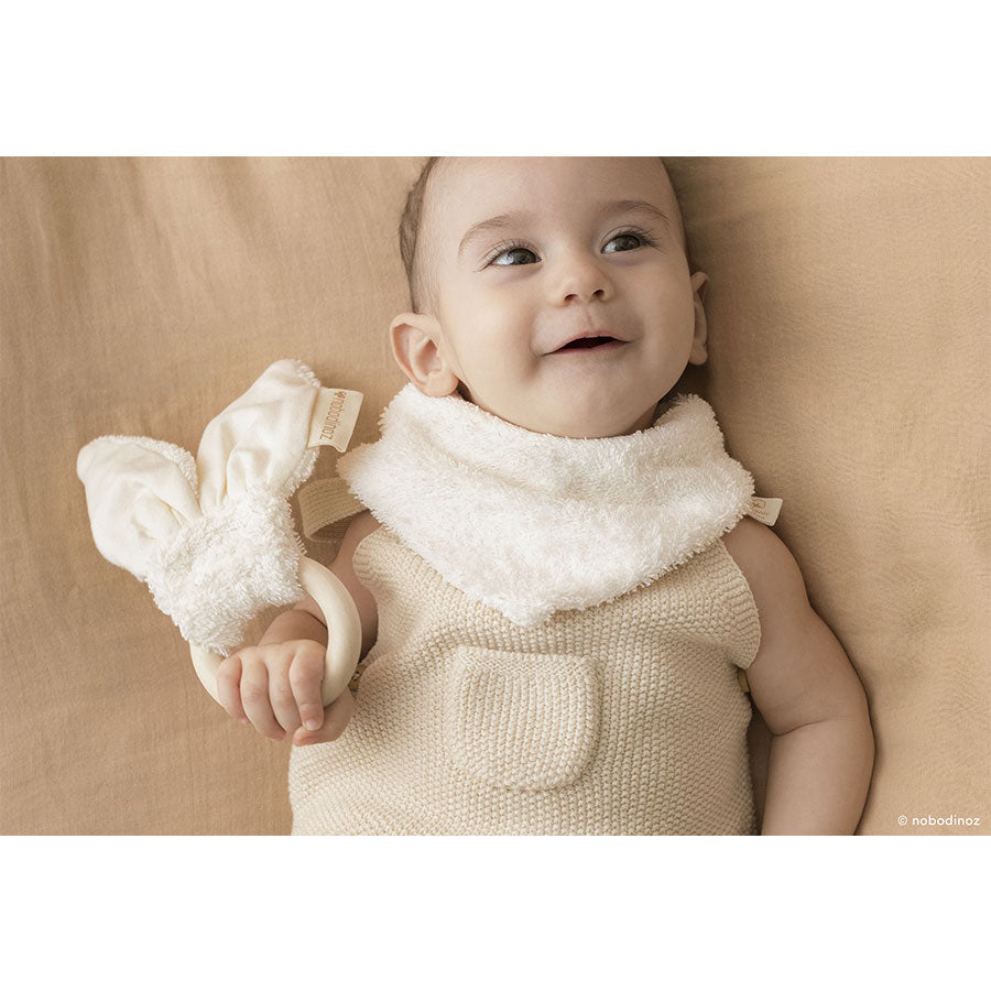 Nobodinoz – Beißring "So Cute Bunny Natural" aus Holz & Bio-Baumwolle