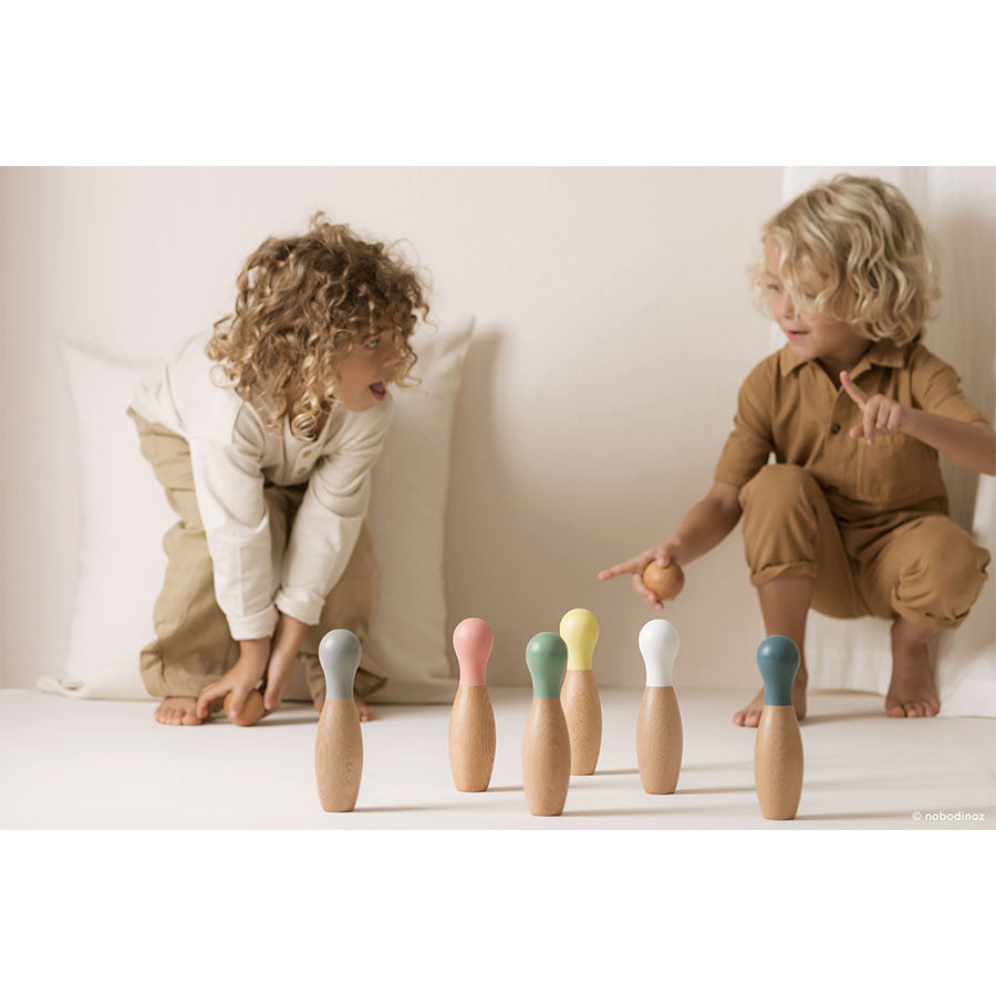 Nobodinoz – Bowling Set aus FSC-Buchenholz für Kinder ab 3 Jahren
