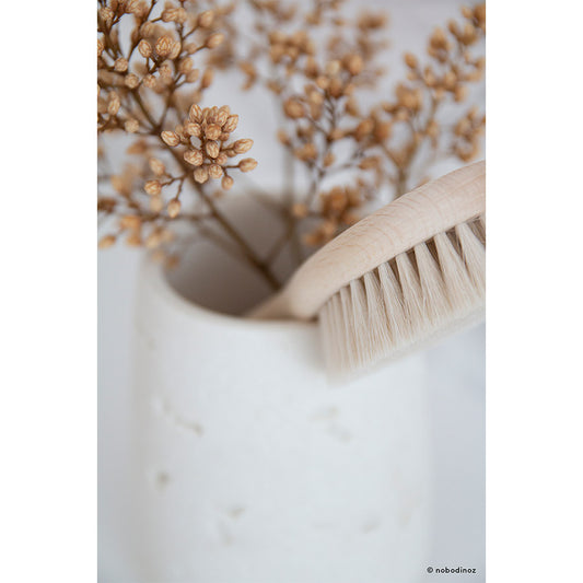 Nobodinoz – Babybürste „Natural“ aus Buchenholz & Ziegenhaar