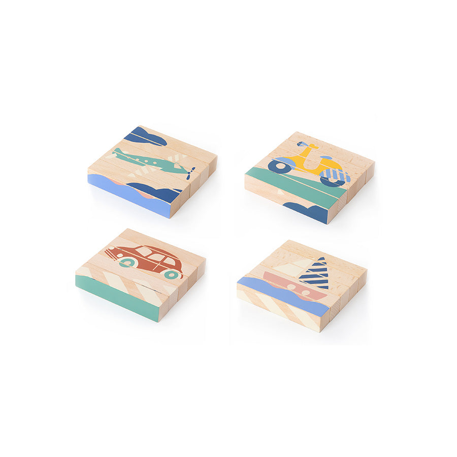 Nobodinoz – Holzpuzzle „Transport“ aus Buchenholz, ab 3 Jahren