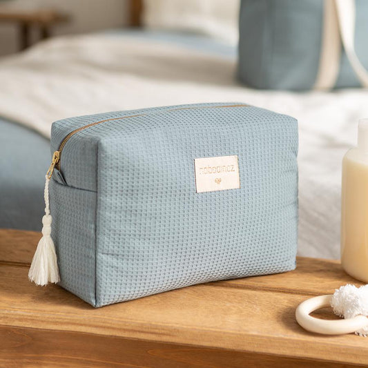 Nobodinoz – Kosmetiktasche „Diva Stone Blue“ aus 100% Bio-Baumwolle