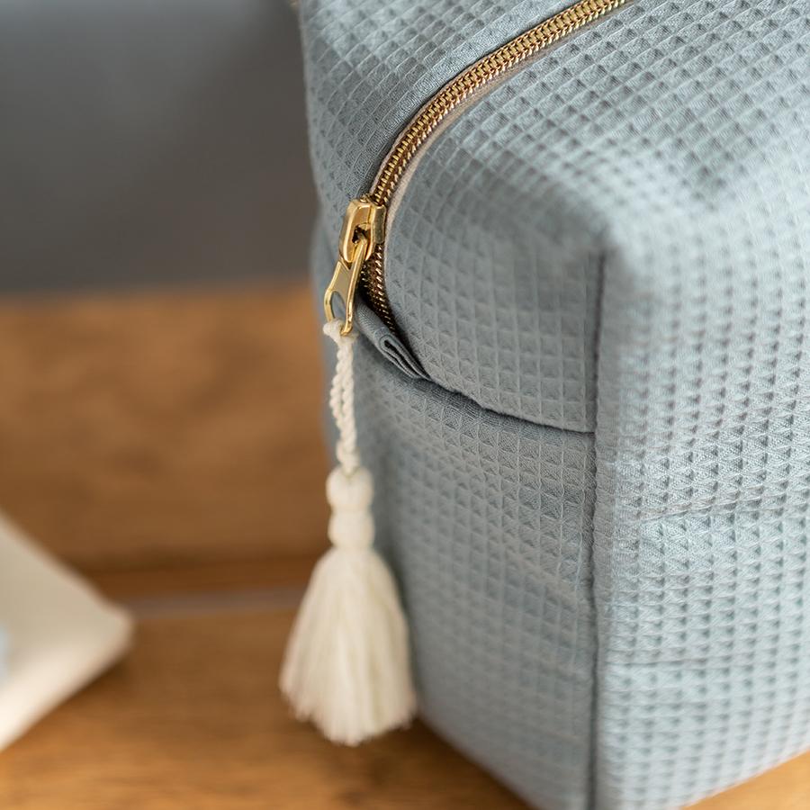 Nobodinoz – Kosmetiktasche „Diva Stone Blue“ aus 100% Bio-Baumwolle