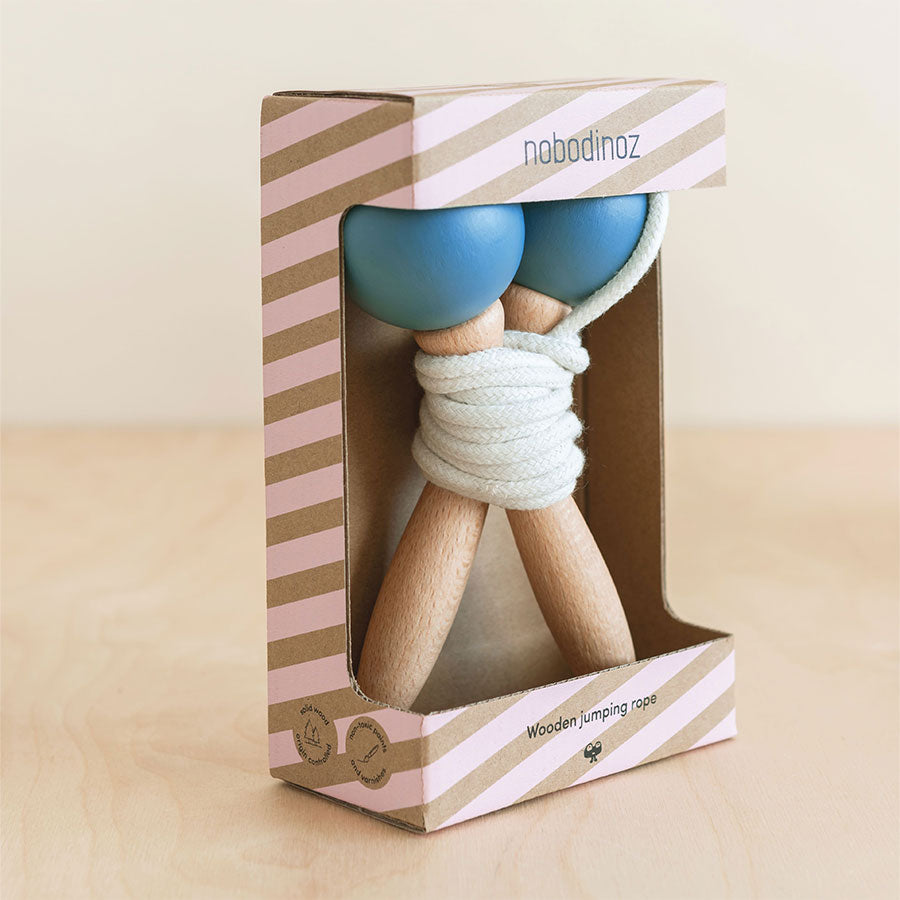 Nobodinoz – Springseil „Thalassa Blue“ aus Baumwolle & Holz