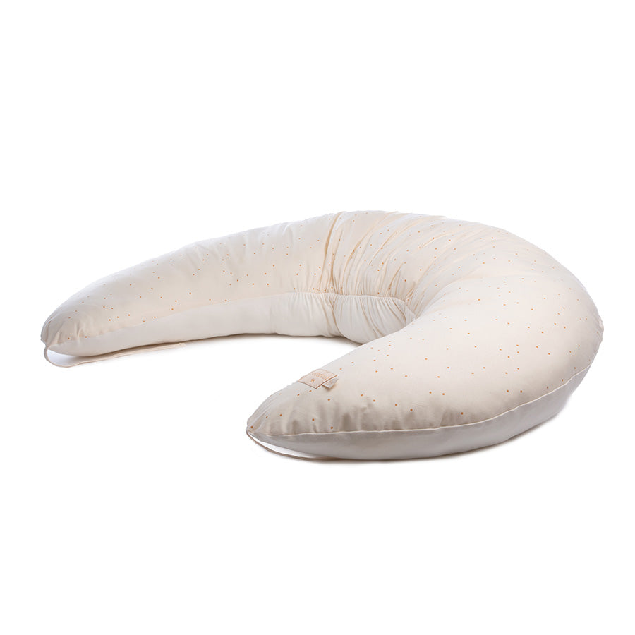 Nobodinoz – Stillkissen "Luna Sweet Dots Natural" aus 100% Bio-Baumwolle