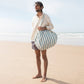 Nobodinoz – Strandtasche "Portofino Blue Stripes" aus Bio-Baumwolle