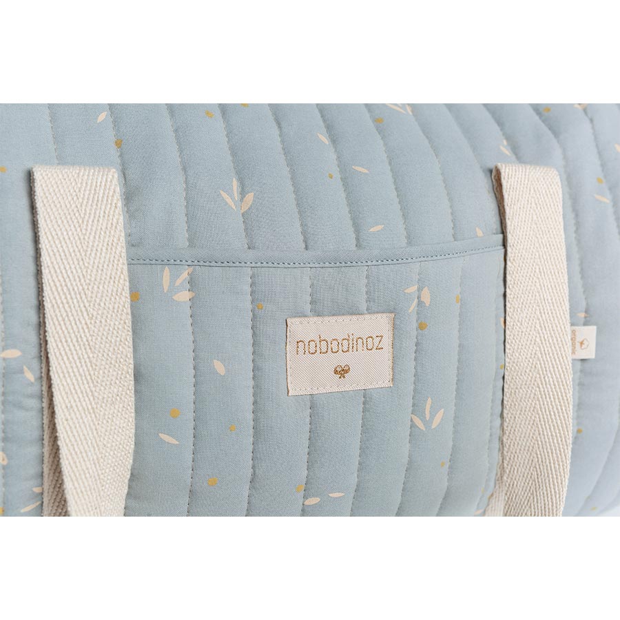 Nobodinoz – Weekend-Tasche "New York Willow Soft Blue", Bio-Baumwolle