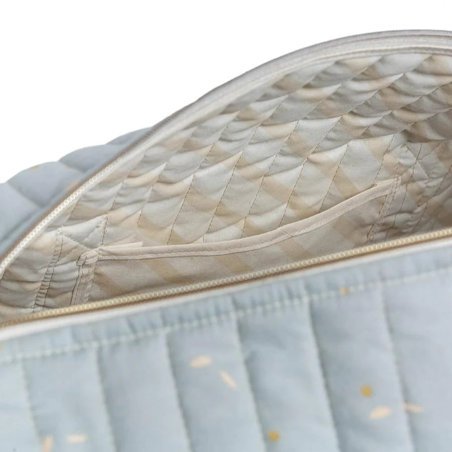 Nobodinoz – Weekend-Tasche "New York Willow Soft Blue", Bio-Baumwolle