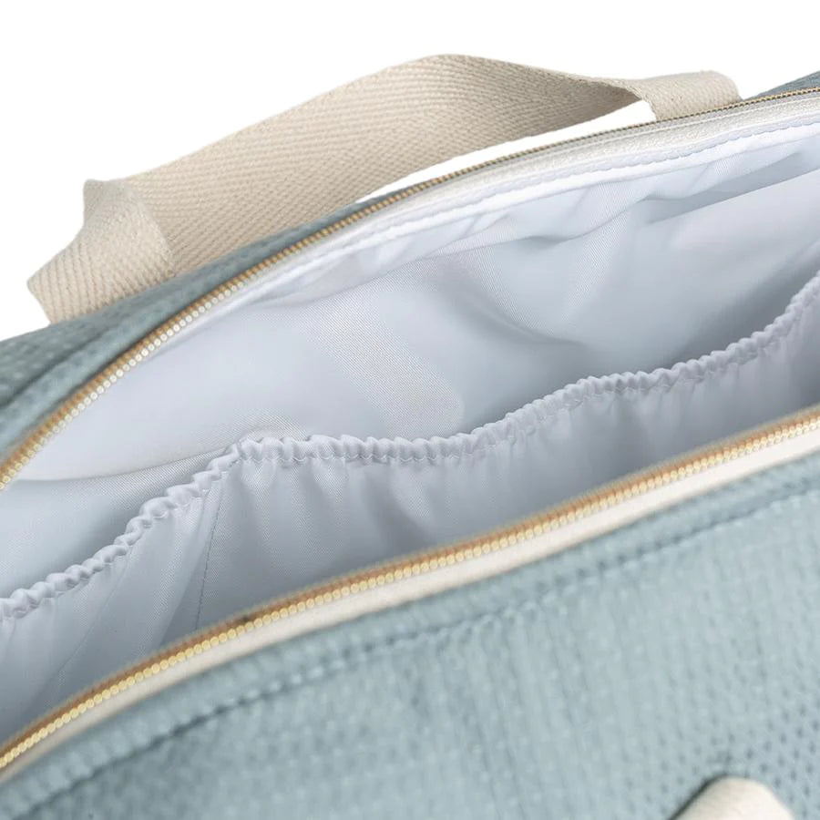 Nobodinoz – Wickeltasche "Gala Stone Blue" aus 100% Bio-Baumwolle