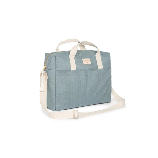 Nobodinoz – Wickeltasche "Gala Stone Blue" aus 100% Bio-Baumwolle