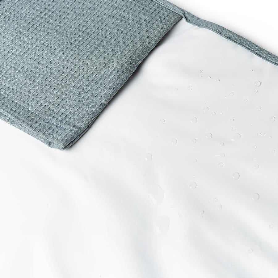 Nobodinoz – Wickelunterlage „Mozart Stone Blue“ aus Bio-Baumwolle