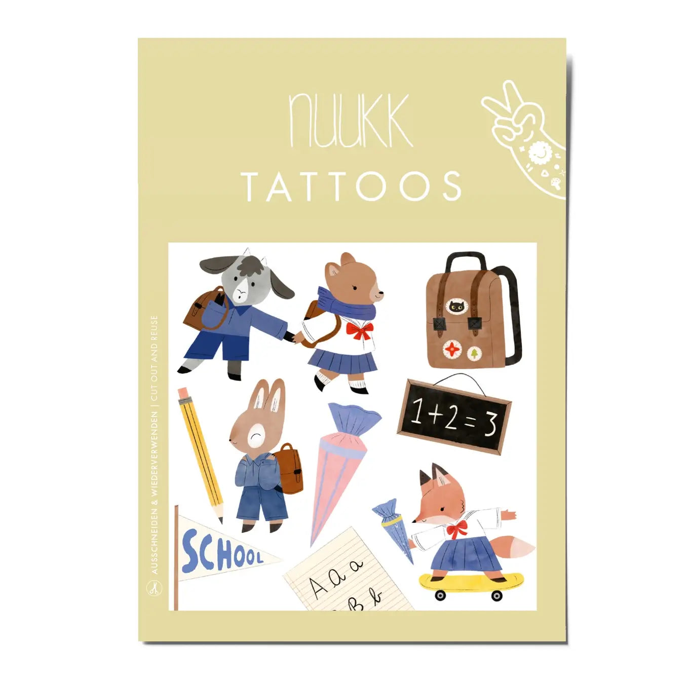 Nuukk – Kindertattoos „Schulkind", vegan & dermatologisch getestet